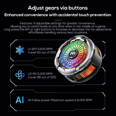 Picture of MEMO CX26 Magnetic 30W High Power Phone Cooler-Black