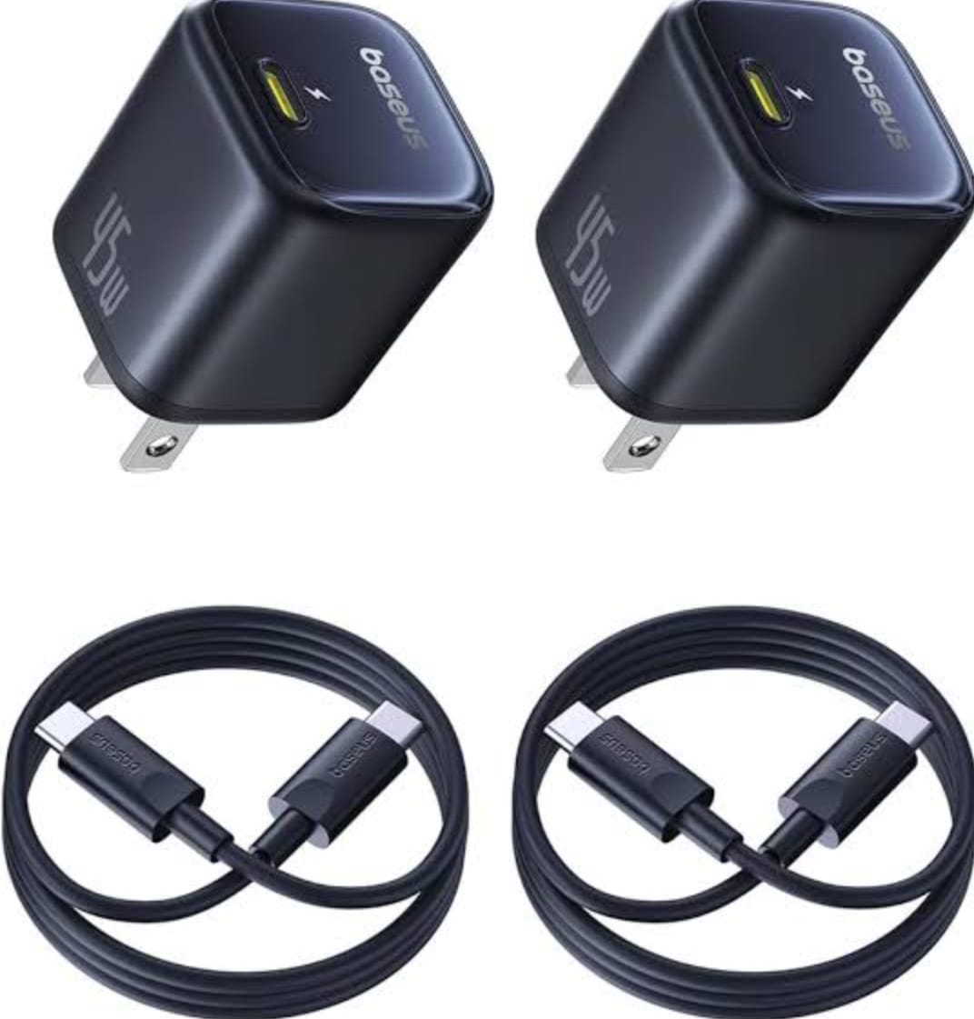 Picture of Baseus Gan6 45W Charger with type c to type c cable 2m-Black