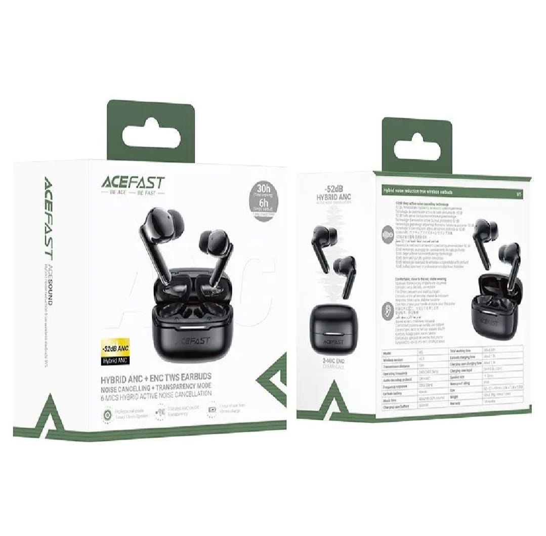 Picture of ACEFAST W5 Hybrid ANC TWS Earbuds-Black