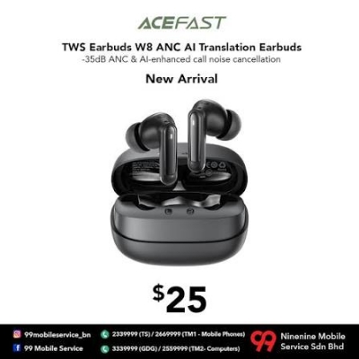 Picture of TWS Earbuds W8 ANC AI Translation-Black