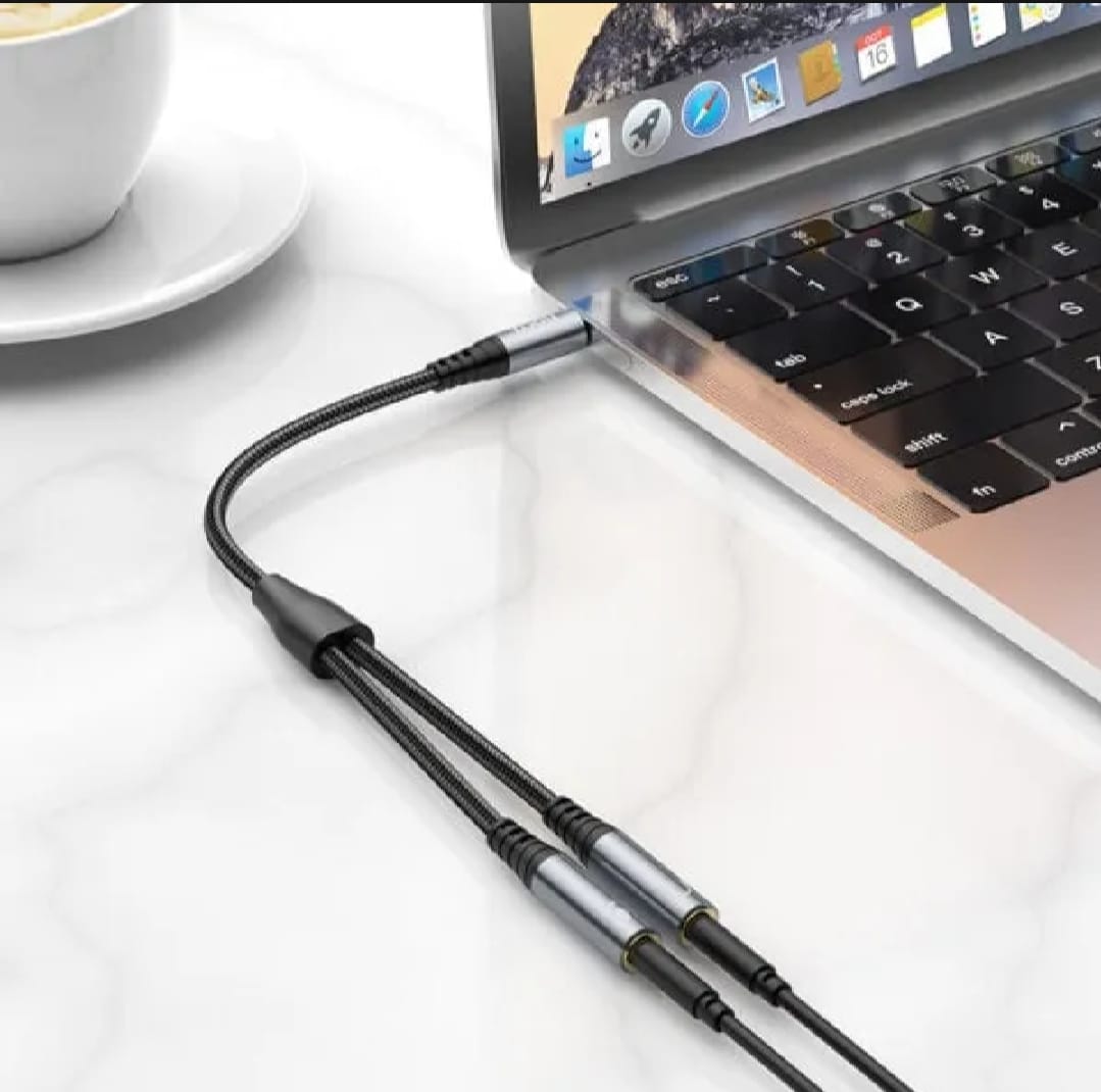 Picture of Hoco UPA21 2 in 1 Audio Adapter Cable For 3.5mm Male to 2 Female