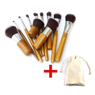 Picture of Bamboo Handles Makeup Brushes - 11 Pieces