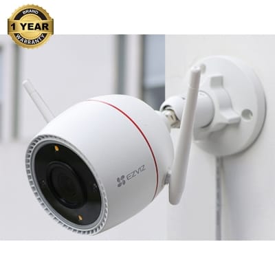 Picture of EZVIZ H3c 3MP 2K  Wi-Fi Smart Home Camera Full Color with audio storage upto 512GB Waterproof Wifi Camera color night vision  two way talk - White - 512GB