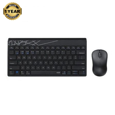 Picture of RAPOO 8000GT USB Support Bluetooth Wireless 2.4G Office Mute Mouse Keyboard set 1300 DPI 87 Keys for Mice Compute PC - Black