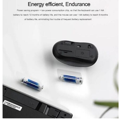 Picture of RAPOO 8000GT USB Support Bluetooth Wireless 2.4G Office Mute Mouse Keyboard set 1300 DPI 87 Keys for Mice Compute PC - Black