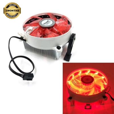 Picture of HXHF LED CPU Cooling fan aluminum type  RED Color - Red
