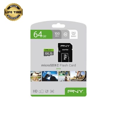 Picture of PNY 64GB Elite Class 10 U1 micro SDXC memory card (Temperature/Shock/Magnet/Water Proof)
