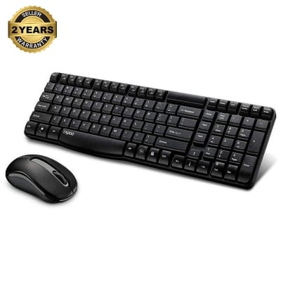 Picture of Rapoo X1800S Black Wireless Keyboard & Mouse Combo with Bangla - Black
