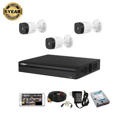Picture of dahua cctv camera package 3 pcs camera package dahua brand