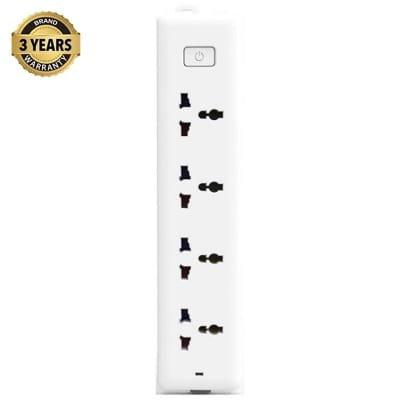 Picture of Deli Multi plug Deli 4 Port Power Strip with Surge Protection  ct703es  36 month warranty - White