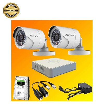 Picture of Hikvision CCTV Camera Package 02 Pcs With all Accessories