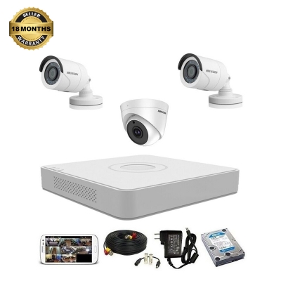 Picture of Hikvision CCTV Camera Package 03 Pcs With all Accessories