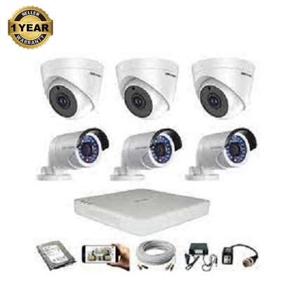 Picture of Hikvision CCTV Camera Package 06 Pcs and Accessories 1 Years Warranty