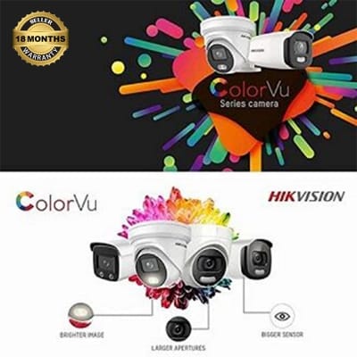 Picture of Hikvision ColorVU 24 hours 7 Days CCTV Camera 04pc Full Set with all accessories Package