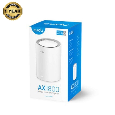 Picture of Cudy M1800 (Single pack) AX1800 Wi-Fi 6 Whole Home Mesh WiFi System - 1201Mbps on 5GHz and 574Mbps on 2.4GHz - MU-MIMO, Beamforming, WPA3 - Whole Home Coverage - White - White