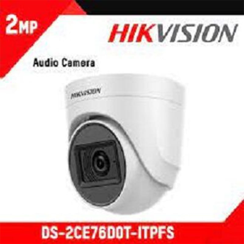 Picture of HikVision 2 Camera Package Audio Camera DS-2CE16D0T-ITPFS  DS-2CE76D0T-ITPFS 2MP Audio Indoor Fixed Turret Camera with DS-7104HGHI-K1 all accessoriess
