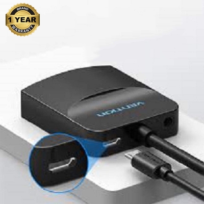 Picture of VENTION  VGA to HDMI Converter with Female Micro USB and Audio Port (ACNBB) - Black