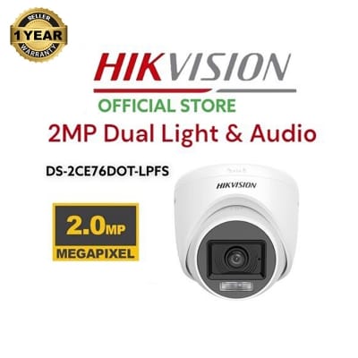 Picture of Hikvision Camera Package Full ColorVU With Audio 24 hours 7 Days CCTV Camera 01pc Full Set with all accessories Package