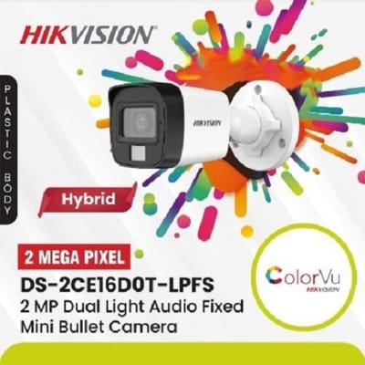 Picture of Hikvision Camera Package Full ColorVU With Audio 24 hours 7 Days CCTV Camera 03pc Full Set with all accessories Package