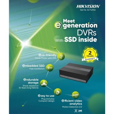 Picture of Hikvision eDVR DS-E08HGHI-D 08 Channel 1080p Lite eSSD 500GB 2MP Supported