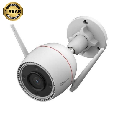 Picture of EZVIZ H3c 2K 3MP, 2304 × 1296  Wi-Fi Smart Home Camera Full Color with audio storage SLOT upto 512GB Waterproof Wifi Camera - White - 512GB