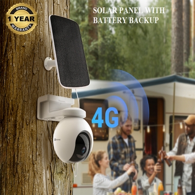 Picture of HIKVISION EZVIZ  4G CAMERA 3MP 2K RESULATION MOBILE DATA & WIFI USED ,  Solar panel WITH BATTERY BACKUP 10400mAh  TWO WAY TALK - White - 512GB