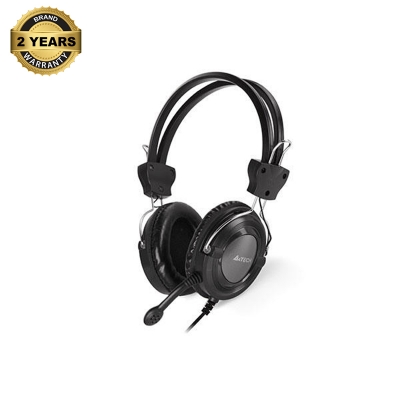Picture of A4TECH HS-19 Headphone - Stereo Sound - Noise-cancelling Mic - 3.5mm Plug - Black - Black
