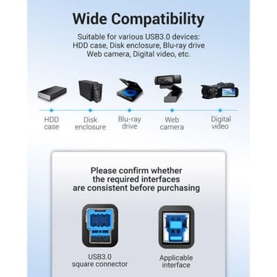 Picture of VENTION COQBJ USB 2.0 Type-A to Type-B Printer Cable - 5M