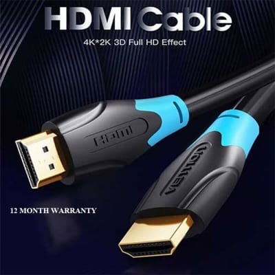 Picture of Vention HDMI to HDMI CABLE ( AACBQ ) Flat 20M (Black 4k SUPPORTED, Ultral High Speed Male to Male HDMI) HDMI Cable