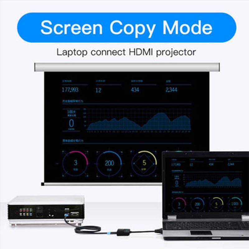 Picture of VENTION ACNBB VGA to HDMI Converter with Female Micro USB and Audio Port - 0.15M - Black