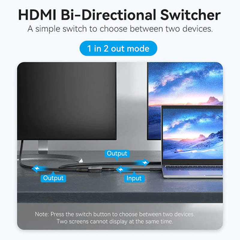 Picture of Vention AKOB0 2-Port HDMI Bi-Direction 4K Switcher - Black