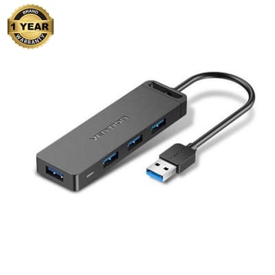 Picture of VENTION USB HUB  CHLBF 4-Port USB 3.0 Hub With Power Supply 1M Black - Black