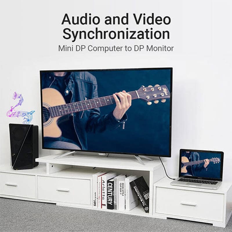 Picture of Vention  Mini Display Port to Display Port Cable - 1.5M  MODEL: HAABG MINI DP TO DP - Black