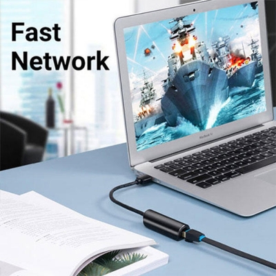 Picture of VENTION USB TO LAN PORT CEGBB USB 2.0 to 100Mbps Ethernet Adapter - 0.15m - Black