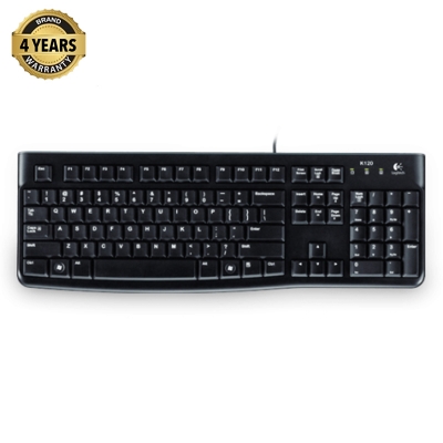 Picture of Logitech K120 Wired Keyboard for Windows, USB Plug-and-Play, Full-Size, Spill Resistant, Curved Space Bar PC/Laptop - Bangla Layout - Black