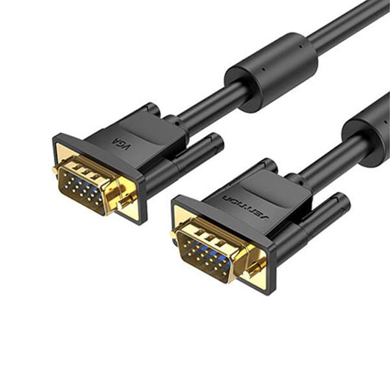 Picture of VENTION DAEBJ VGA(3+6) 5M Black Male to Male Cable with ferrite cores - Black