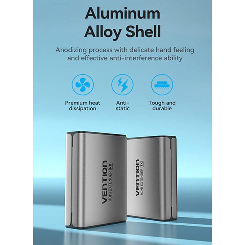 Picture of VENTION AKGH0-UK HDMI Network Cable Extender  With  RJ-45 to RJ-45  Extender Distance UPTO 50 Meter - Grey