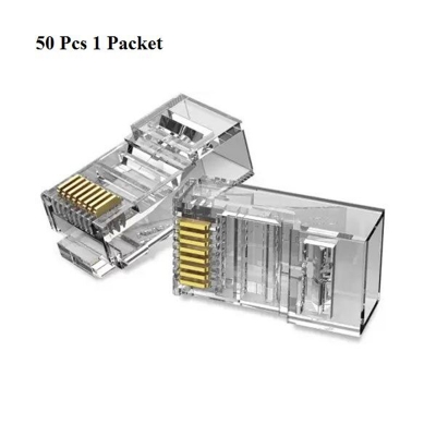 Picture of VENTION IDDR0-50 Cat6 UTP RJ45 Modular Plug Transparent 50 Pcs 1  Pack