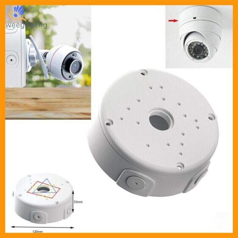 Picture of CCTV Junction Box For IP analog  Camera Bracket CCTV Accessories Surveillance Dome b ullet Waterproof CC Camera  Junction Box Metal 4.5 inch by 4.5 Inch - White