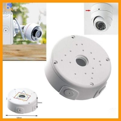 Picture of CCTV Junction Box For IP analog  Camera Bracket CCTV Accessories Surveillance Dome b ullet Waterproof CC Camera  Junction Box Metal 4.5 inch by 4.5 Inch - White