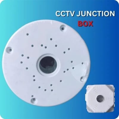 Picture of CCTV Junction Box For IP analog  Camera Bracket CCTV Accessories Surveillance Dome b ullet Waterproof CC Camera  Junction Box Metal 4.5 inch by 4.5 Inch - White