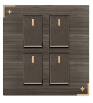 Picture of Blaze Elite 4 Gang 1 Way Switch, 16A