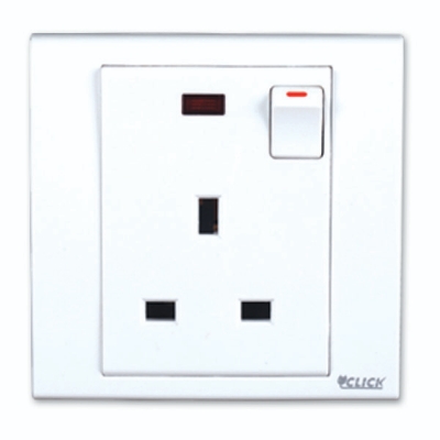 Picture of CLICK-TULIP-3 Pin Flat Socket With Switch,13A