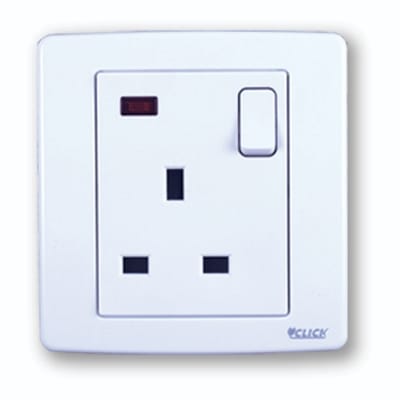 Picture of CLICK-PRIME-3 Pin Flat Socket With Switch,13A