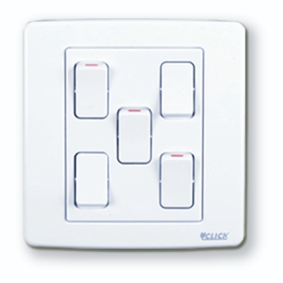 Picture of CLICK-PRIME-5 Gang 1 Way Switch