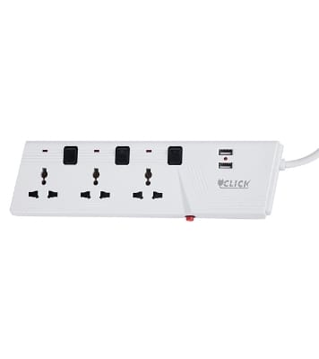 Picture of Click Super Extension Socket  3 SKT, 2 Pin, 3 Yard, USB 