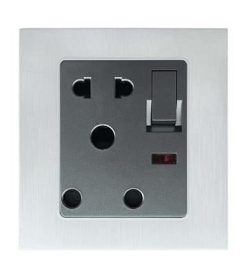 Buy Blaze Crown 3 & 2pin Round Socket With Switch 15A Online at Best Price