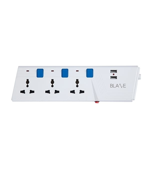 Picture of Blaze Smart Extension Socket 3 SKT, 2 Pin, 3 Yard, USB 