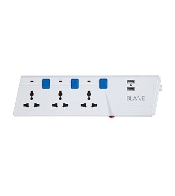 Picture of Blaze Smart Extension Socket 3 SKT, 2 Pin, 3 Yard, USB 