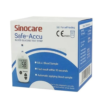 Picture of Sinocare Safe Accu Test Strips 25 Pcs, Blood Glucose Sugar Test
